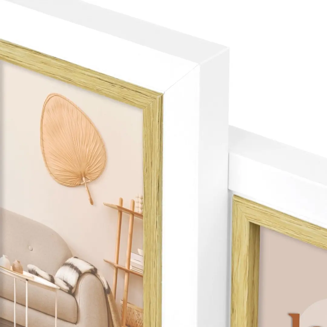 Zep Ayas 6Q Fotolijst 10x15cm - 6 Stuks - Wit/Bruin - afbeelding 2 van 5