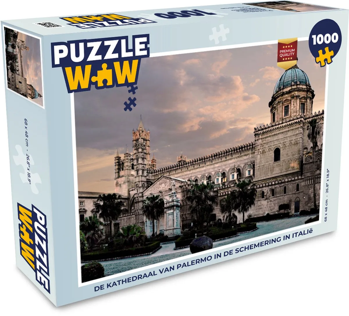 PuzzleWow Italië Kathedraal Sicilië Legpuzzel 1000 Stuks - Multicolor