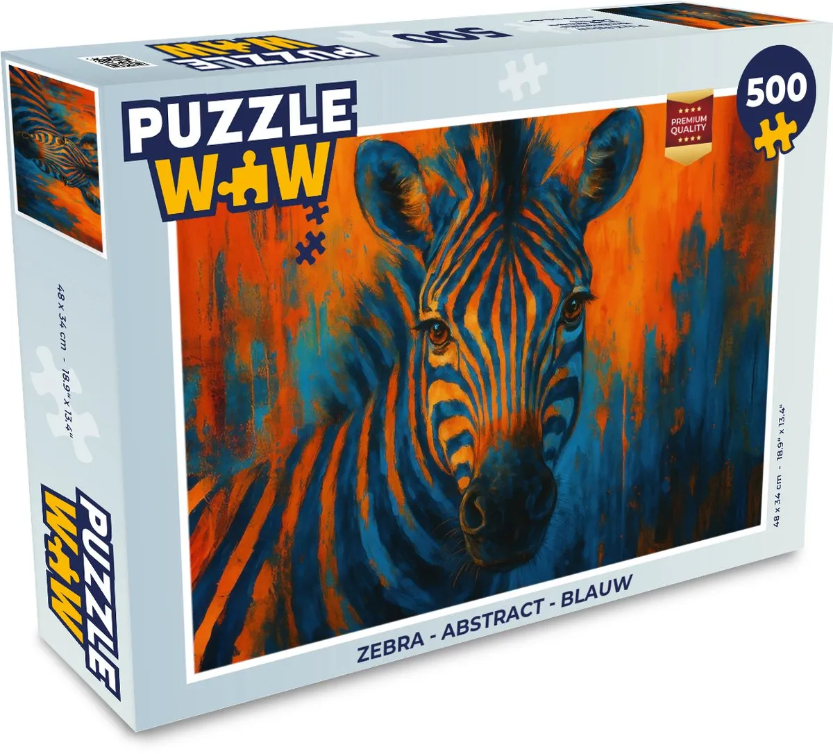 PuzzleWow Zebra Abstract Legpuzzel 500 Stuks