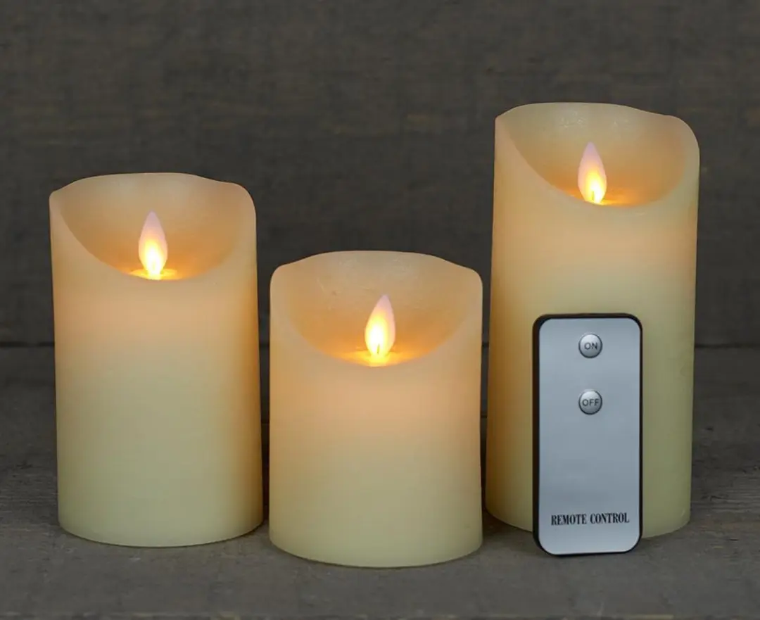 Anna's Collection Wax LED Kaarsen 3 Stuks - Ivoorwit - afbeelding 6 van 6