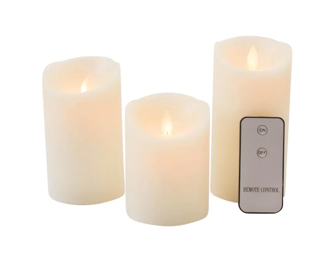 Anna's Collection Wax LED Kaarsen 3 Stuks - Ivoorwit - afbeelding 4 van 6