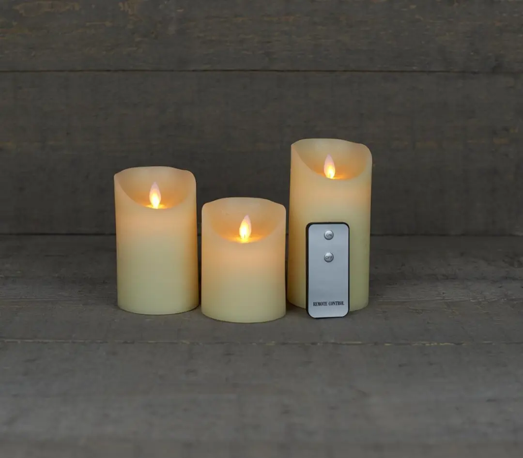 Anna's Collection Wax LED Kaarsen 3 Stuks - Ivoorwit - afbeelding 5 van 6