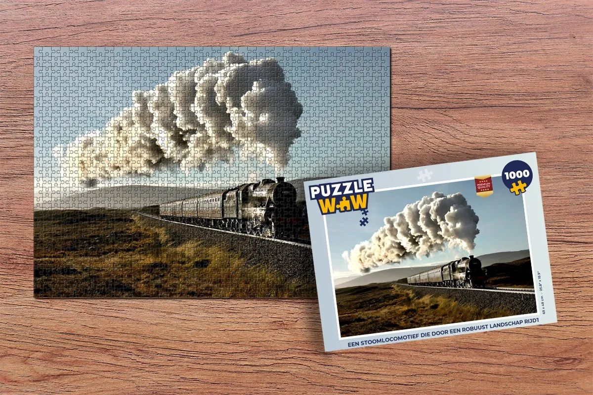PuzzleWow Legpuzzel Stoomlocomotief 1000 Stuks - Multicolor