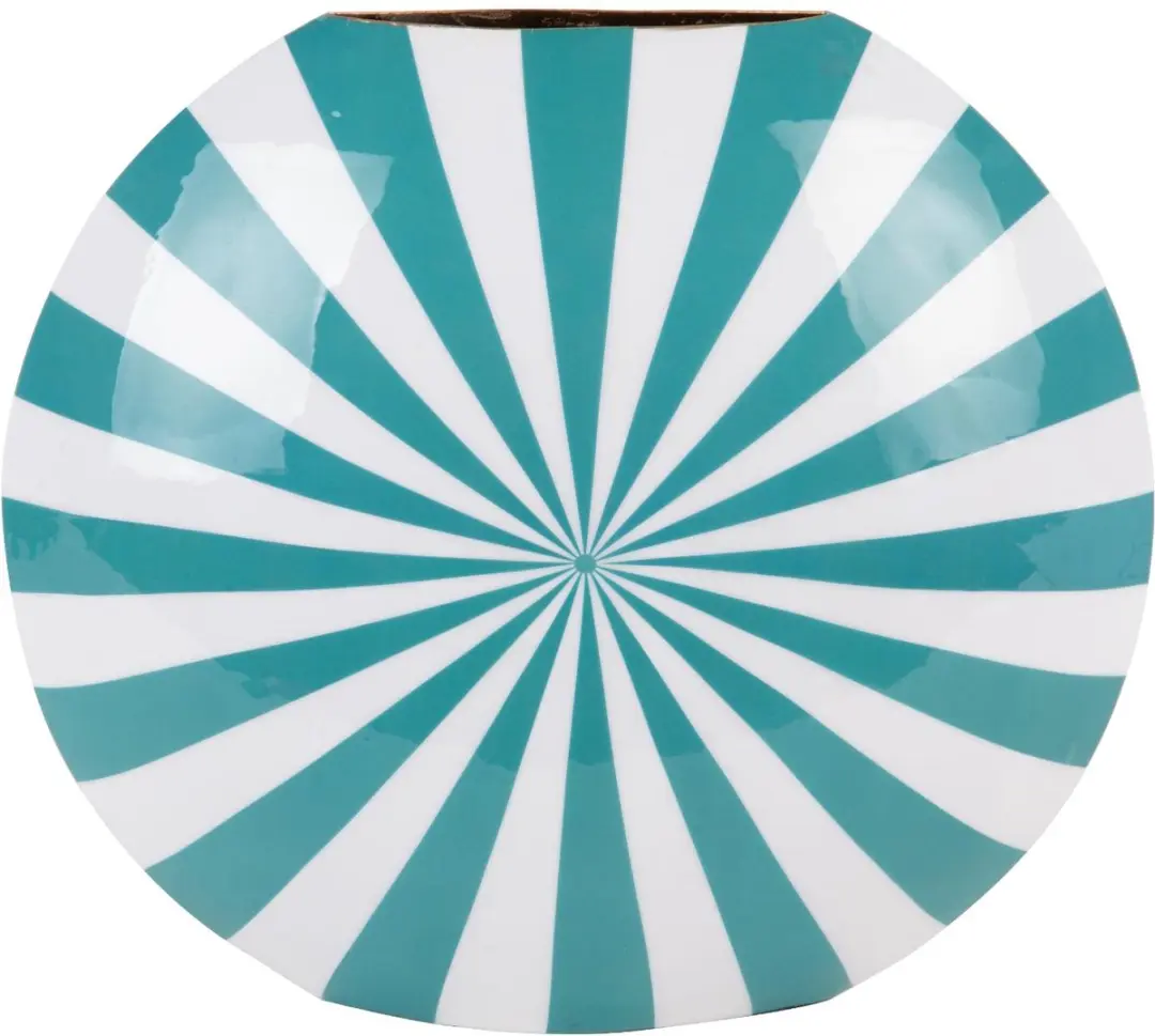 Present Time Vaas Candy Swirl - Blauw - 40x11x35cm - IJzer - Modern - Bloemenvaas - Woondecoratie - Decoratieve vaas voor woonkamer of slaapkamer