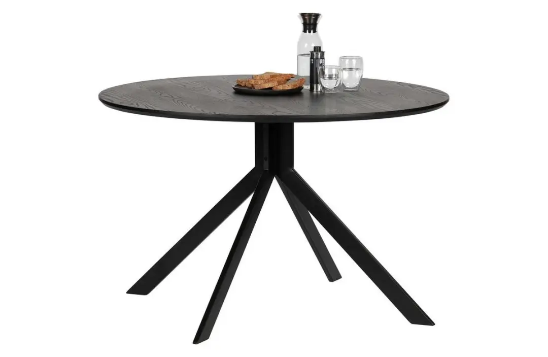 WOOOD Bruno Ronde Eettafel Ø120cm - Zwart - afbeelding 2 van 6