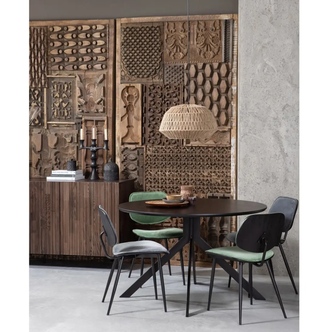 WOOOD Bruno Ronde Eettafel Ø120cm - Zwart - afbeelding 4 van 6