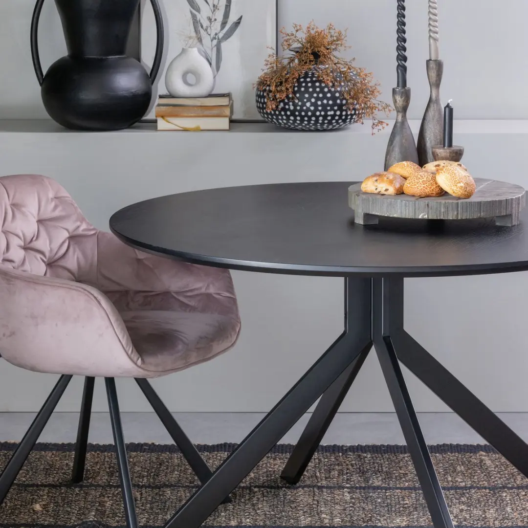 WOOOD Bruno Ronde Eettafel Ø120cm - Zwart - afbeelding 5 van 6