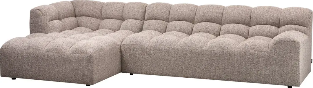 WOOOD Allure Chaise Longue Bank - Stof - Bruin Melange-79x324x165