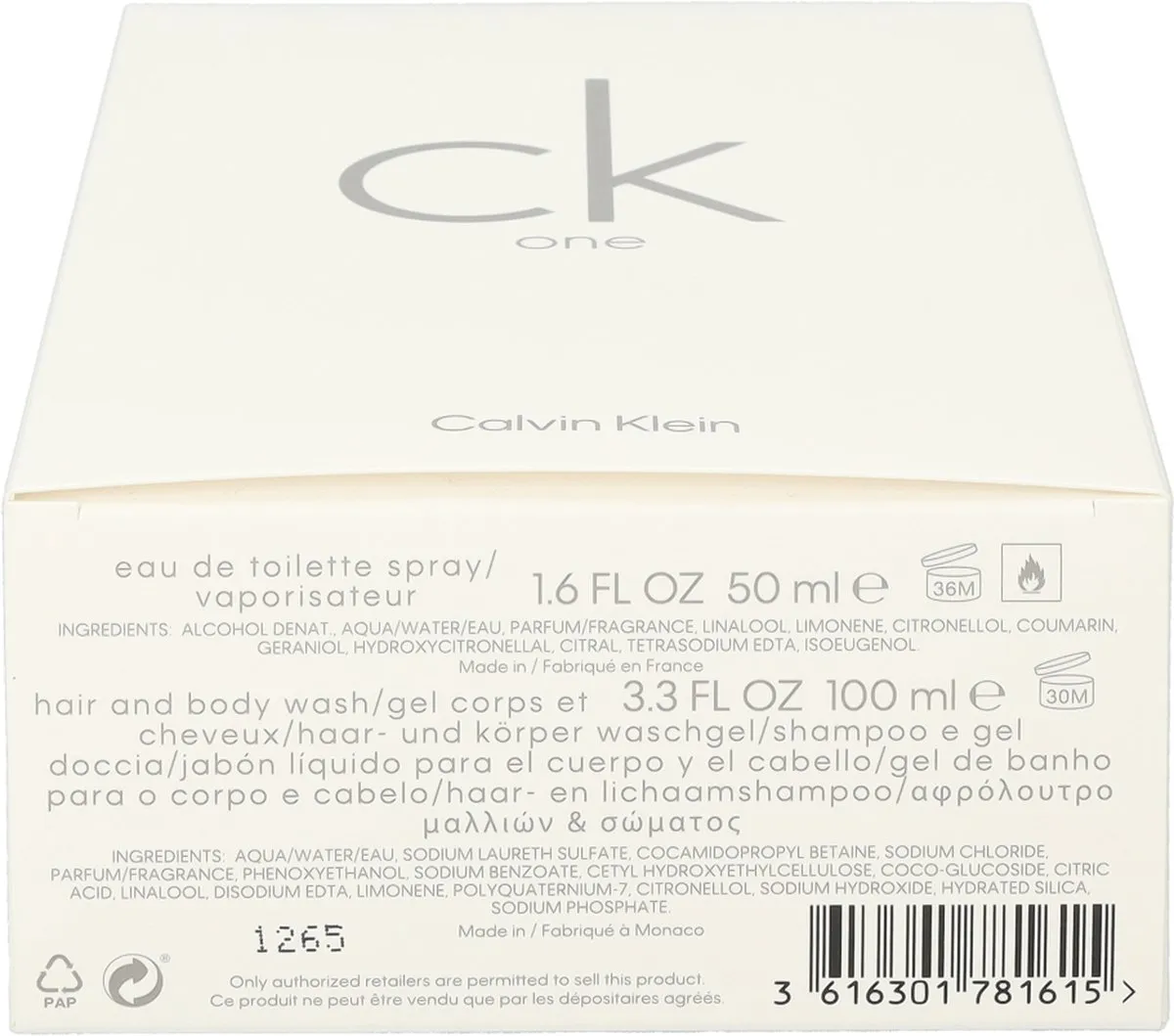 Calvin Klein CK One Geschenkset - Eau de Toilette 50ml + Douchegel 100ml