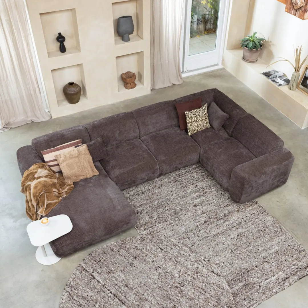 WOOOD Efia Vloerkleed 170x240cm - Bruin Melange - afbeelding 6 van 6