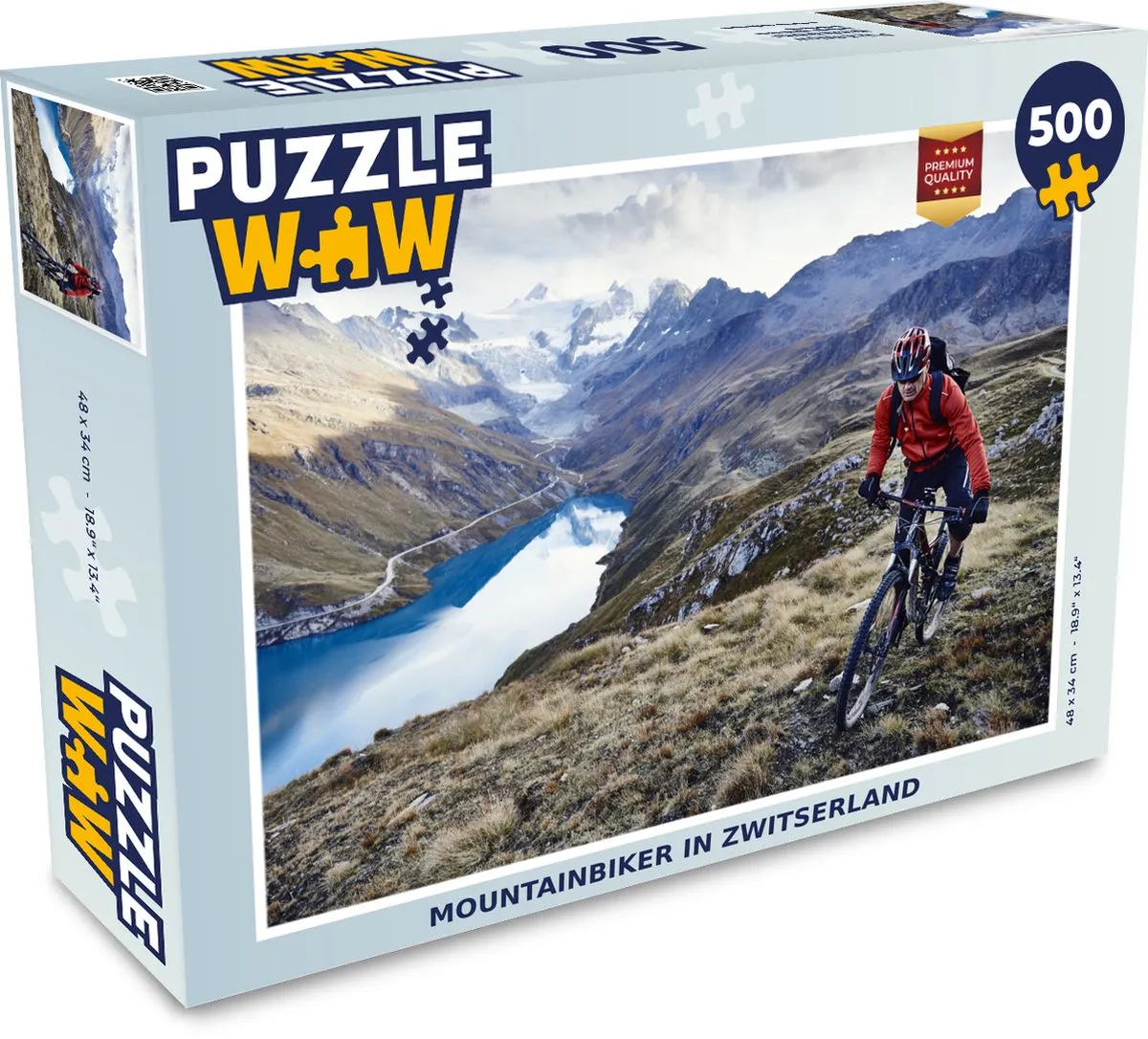 PuzzleWow Mountainbiker in Zwitserland Legpuzzel 500 Stuks