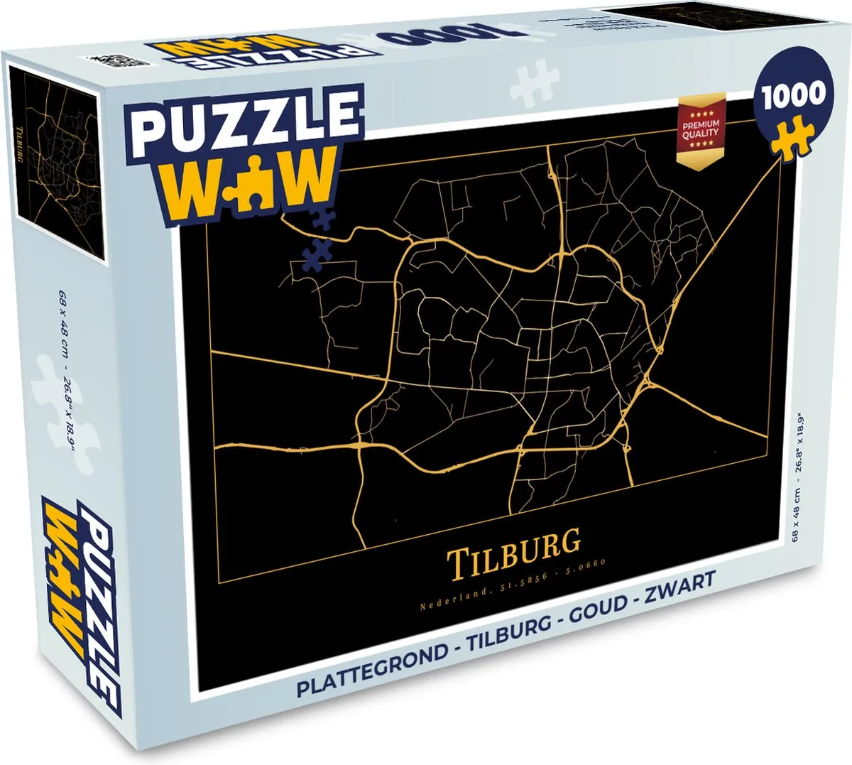 PuzzleWow Tilburg Plattegrond Puzzel 1000 Stuks