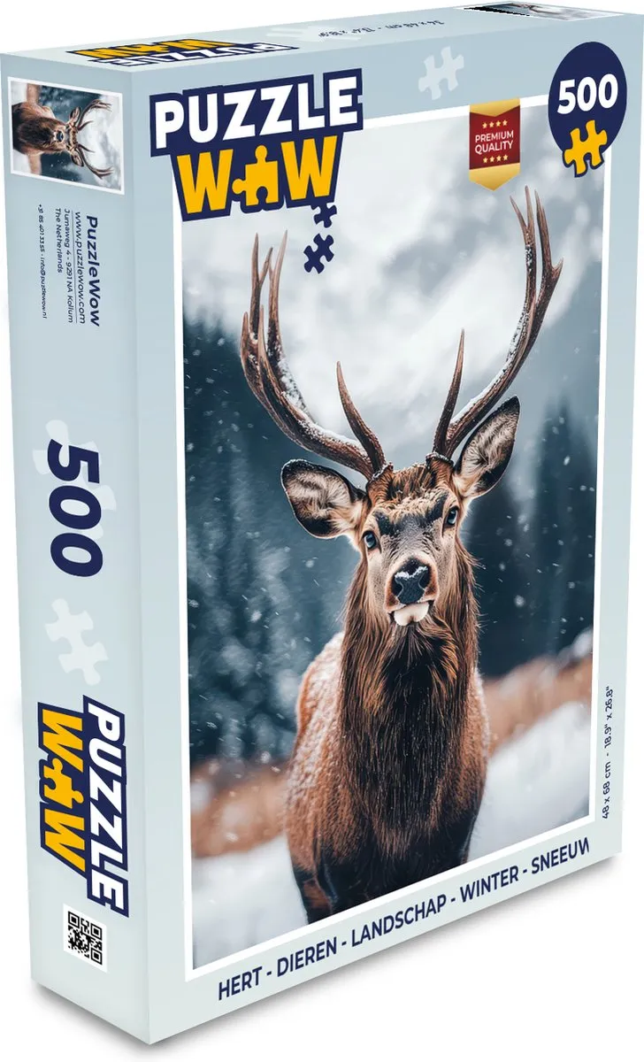PuzzleWow Hert Puzzel 500 Stuks - Natuur