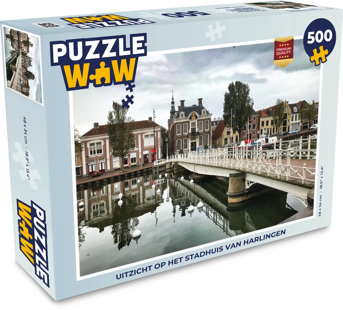 PuzzleWow Uitzicht Harlingen Legpuzzel 500 Stuks - Multicolor