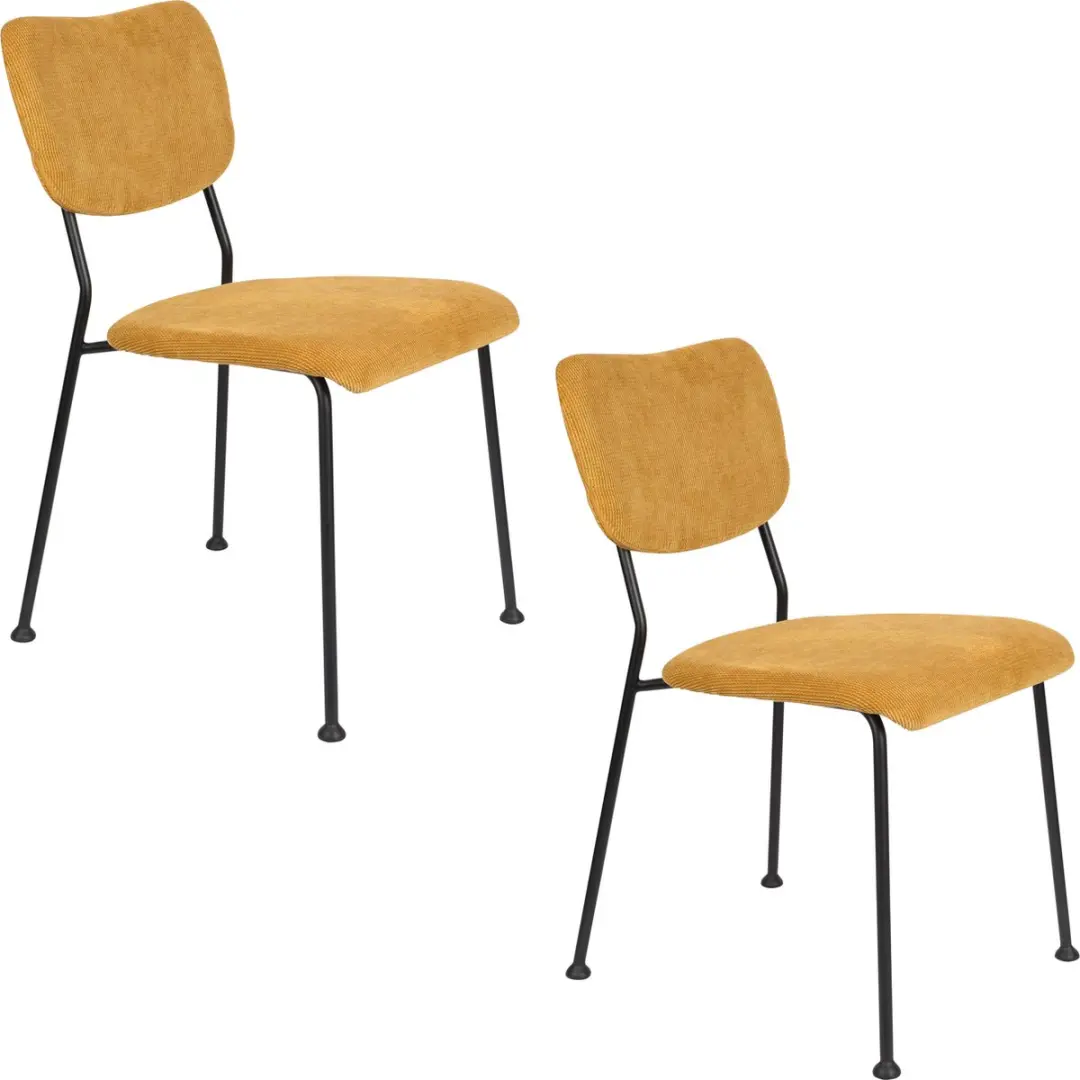 Zuiver Benson Eetkamerstoelen Okergeel - Set van 2