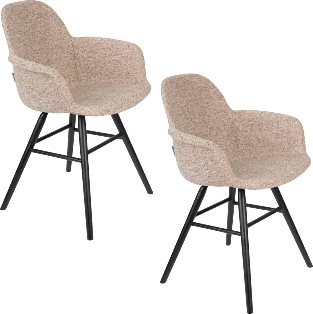 Zuiver Albert Kuip Soft Eetkamerstoelen Armleuning Beige
