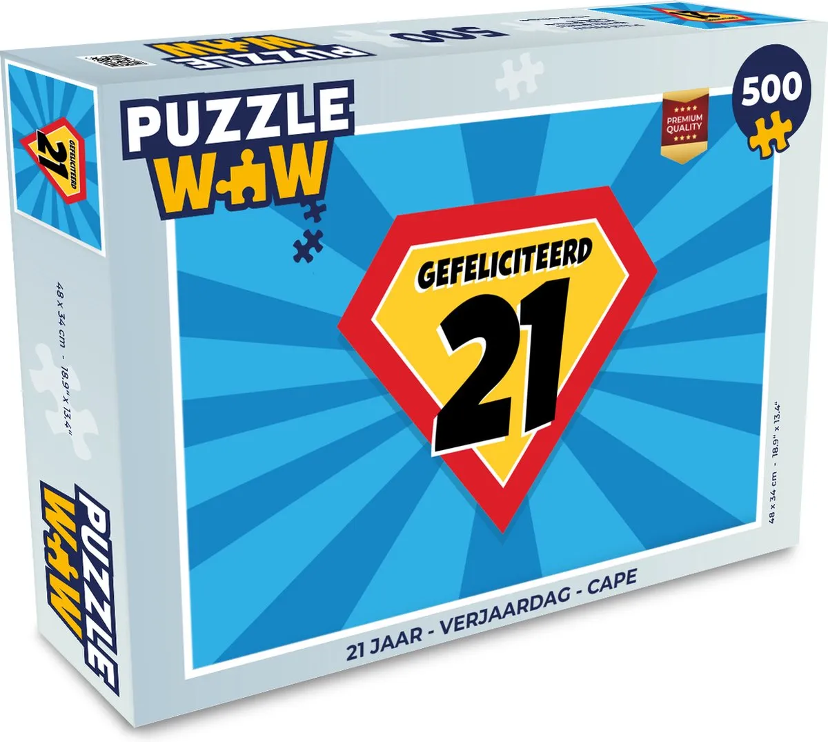 PuzzleWow 500 Stuks Verjaardag Cape Puzzel