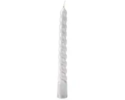 Kerstboomkaarsjes zilver Swirl 8 stuks Ø1,2x10cm merk Decoris