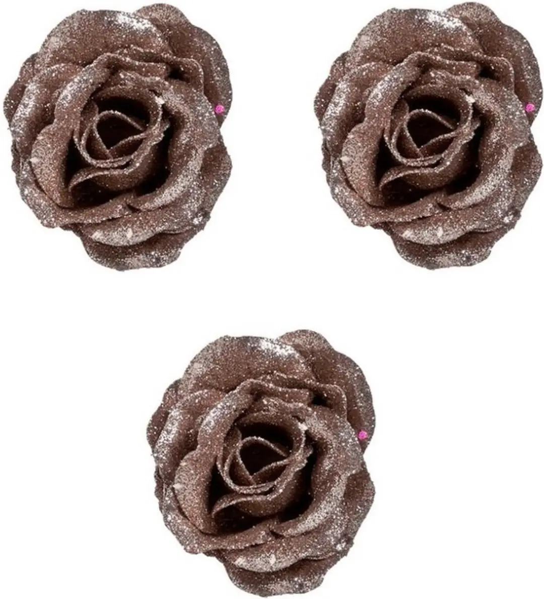 Cosy & Trendy Oud roze roos met glitters