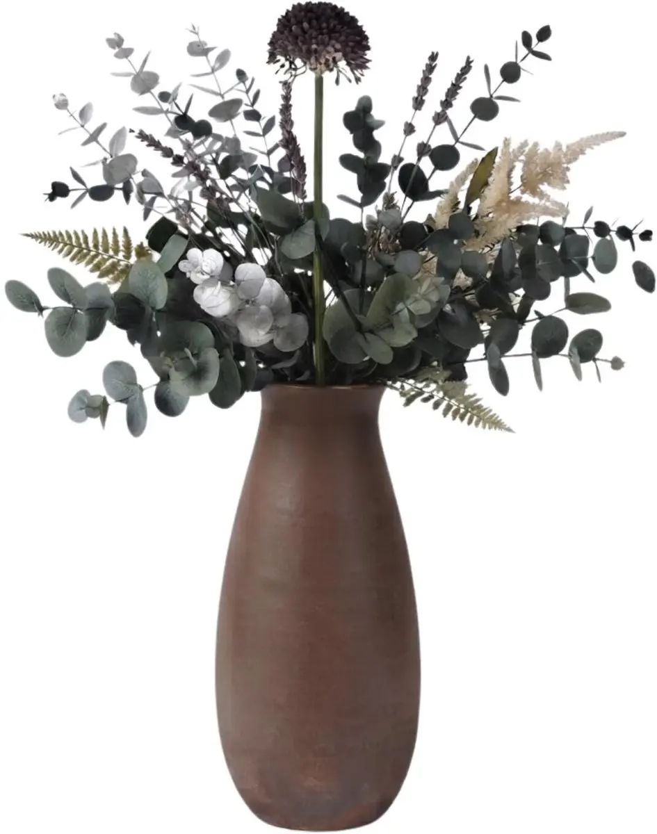 Bellatio Design Sierui Globemaster kunstbloem - losse stelen - paars - 44 cm - Natuurlijke uitstraling