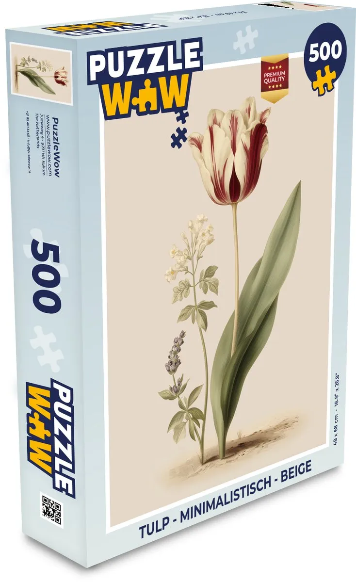 PuzzleWow Minimalistisch Tulp Legpuzzel 500 Stuks