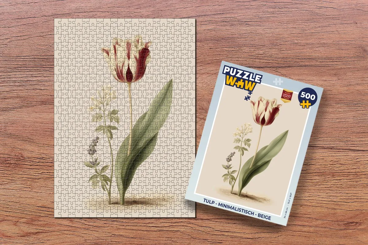 PuzzleWow Minimalistisch Tulp Legpuzzel 500 Stuks