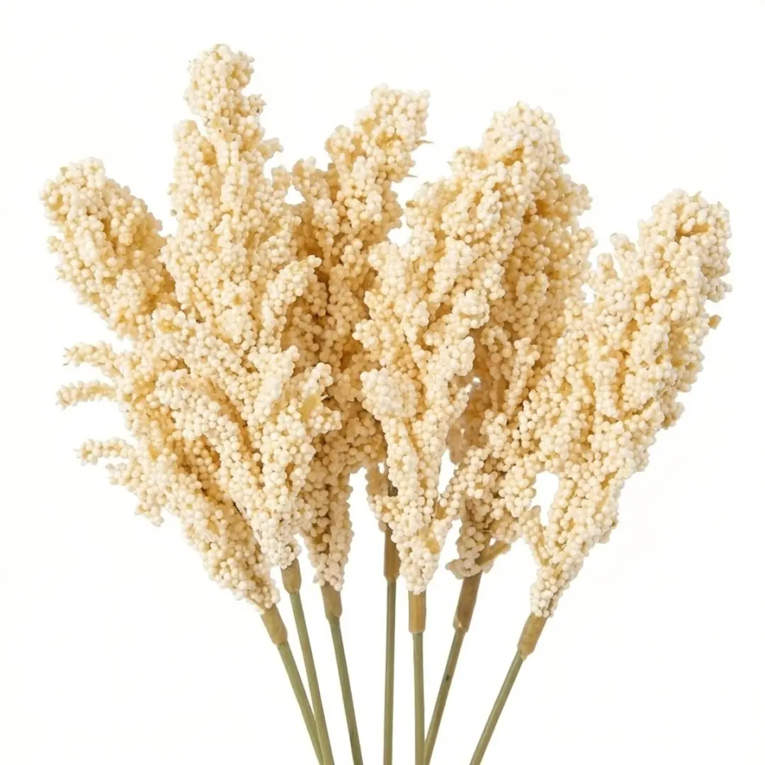 Crème kleurige kunstbloemen lavendel takken set van 6 stuks kunstbloemen decora