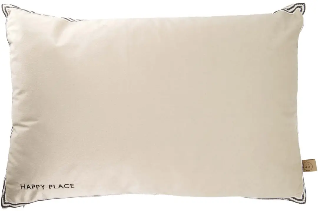 Zusss Cushion Velvet Happy Place 40X60cm 100% Polyester Sand