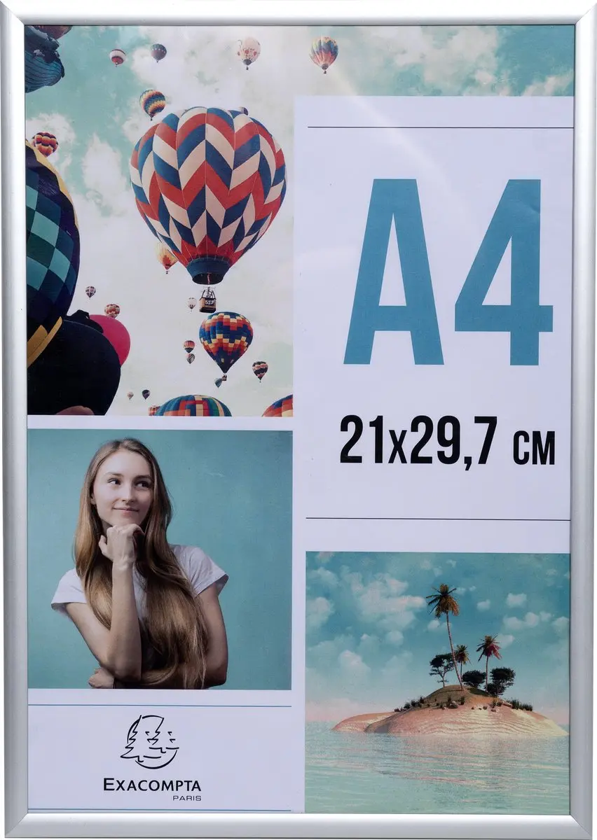 Exacompta 84758D 12x Cadre photo aluminium A4