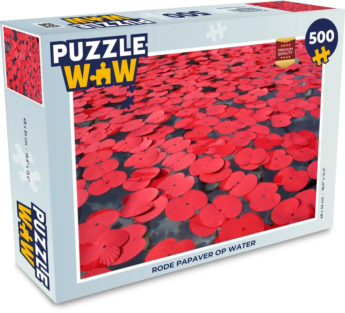 PuzzleWow Legpuzzel Rode Papaver 500 Stuks - Multicolor