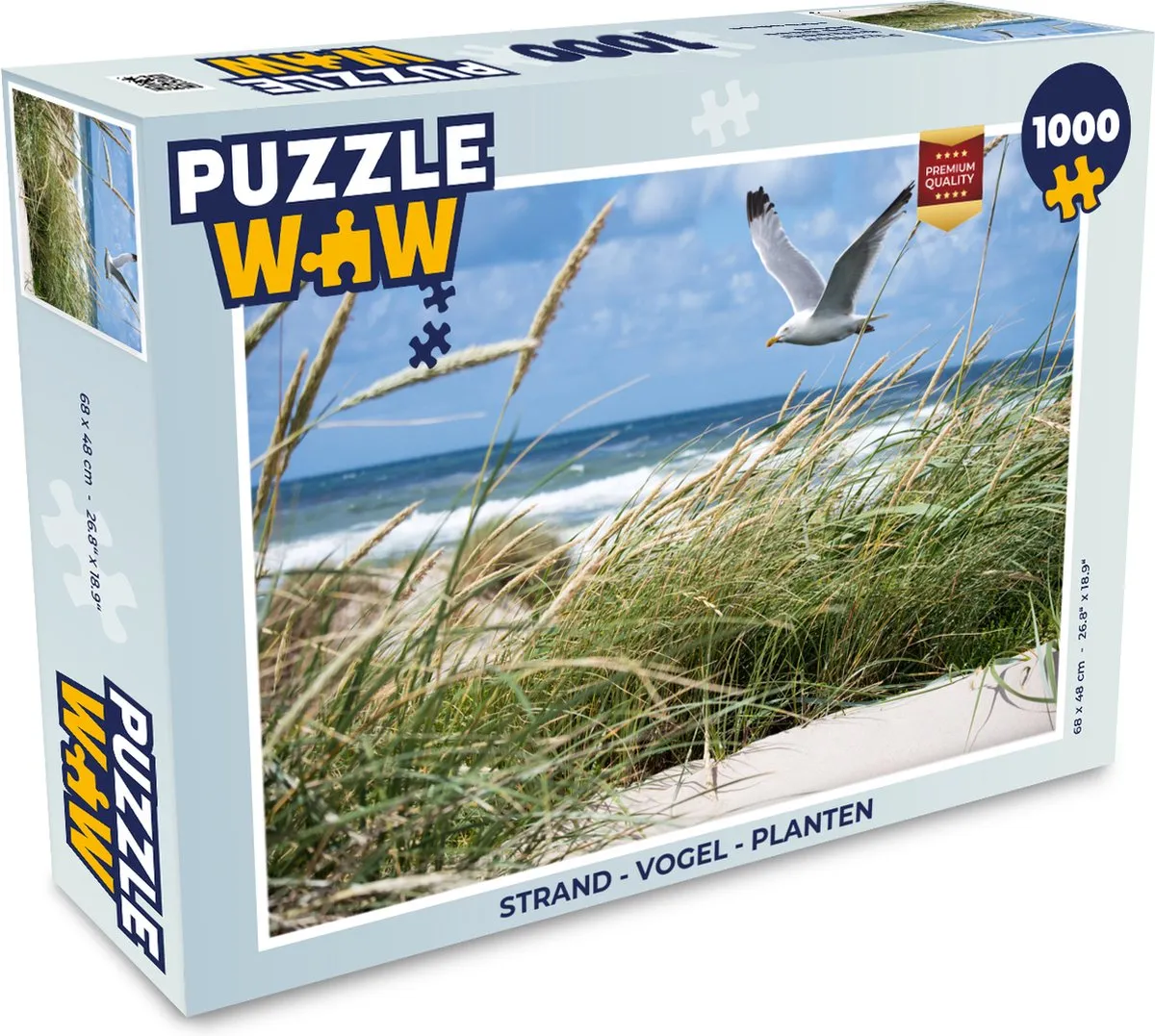 PuzzleWow Strand Vogel Planten Legpuzzel 1000 Stuks