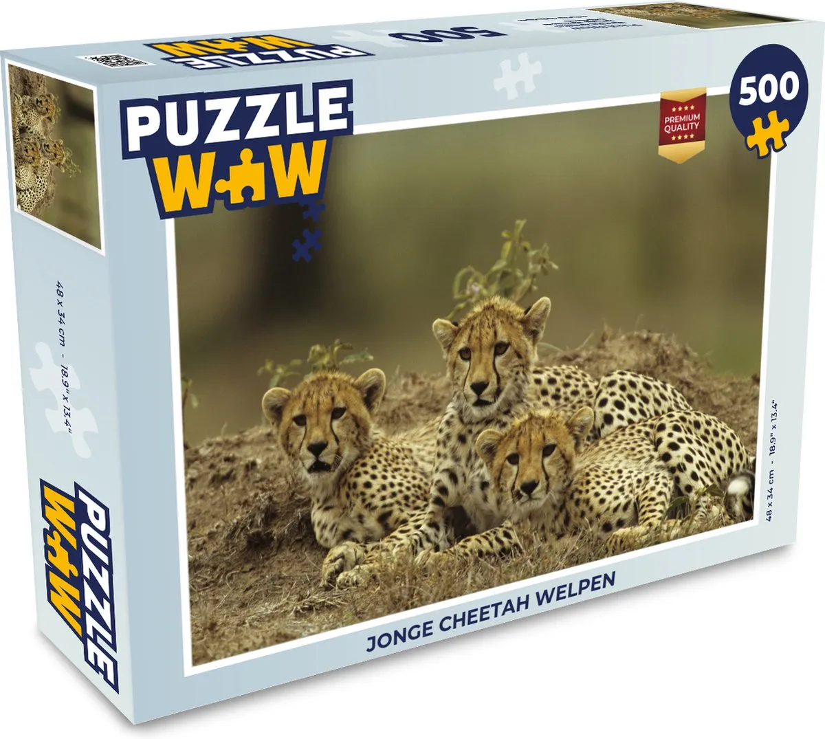 PuzzleWow Jonge Cheetah Welpen Legpuzzel 500 Stuks