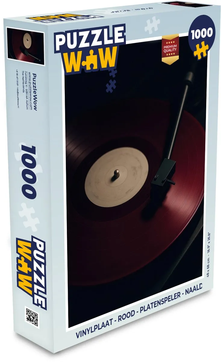 PuzzleWow Vinylplaat Platenspeler Puzzel 1000 Stuks