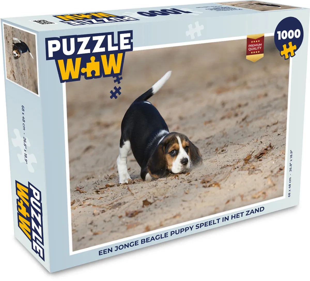 PuzzleWow Legpuzzel 1000 Stuks - Beagle Puppy Multicolor