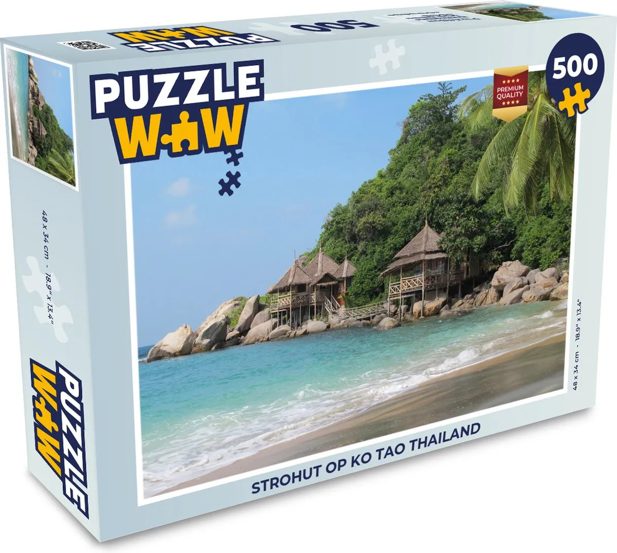 PuzzleWow Legpuzzel Strohut Op Ko Tao Thailand 500 Stuks