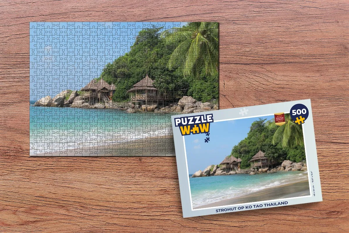 PuzzleWow Legpuzzel Strohut Op Ko Tao Thailand 500 Stuks - Multicolor