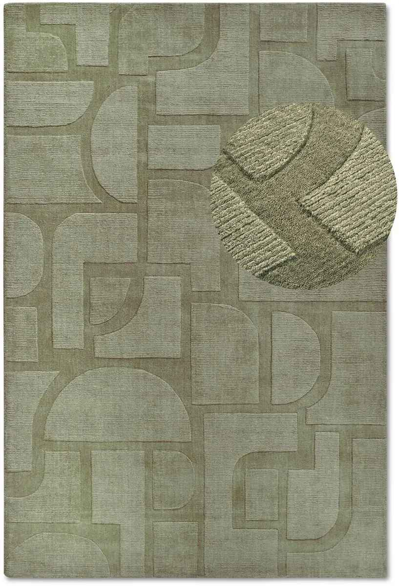 Villeroy & Boch Alexis Wollen Vloerkleed 80x150cm Groen - afbeelding 6 van 6