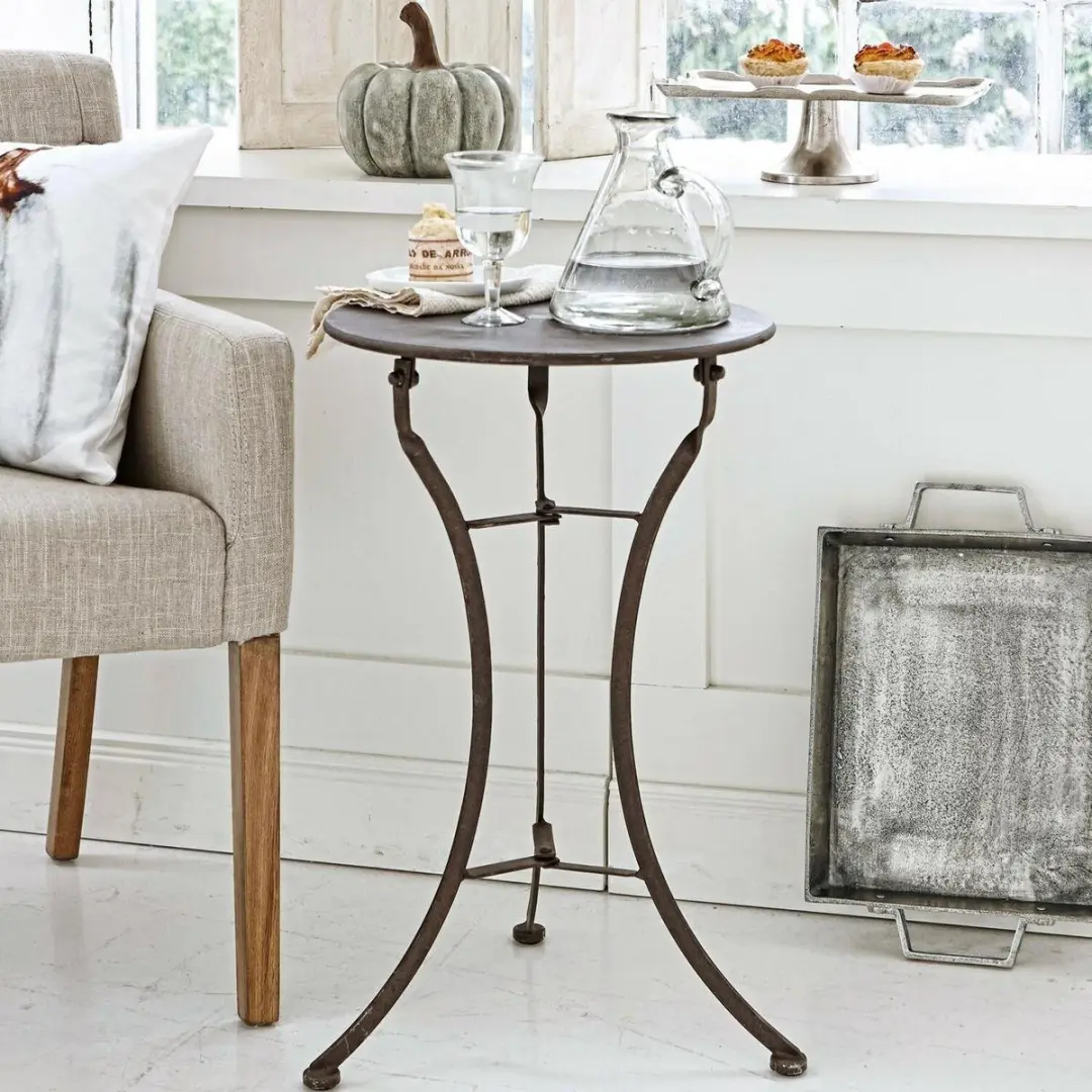 Loberon Torrance Bijzettafel 40cm - Bruin - afbeelding 5 van 6