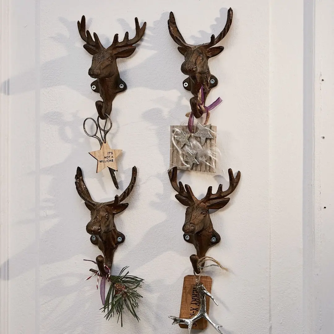 Loberon Haakset Deer 4-delig Antiekbruin - afbeelding 2 van 6
