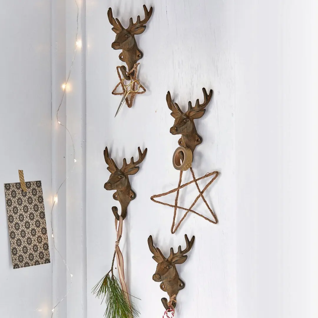 Loberon Haakset Deer 4-delig Antiekbruin - afbeelding 6 van 6