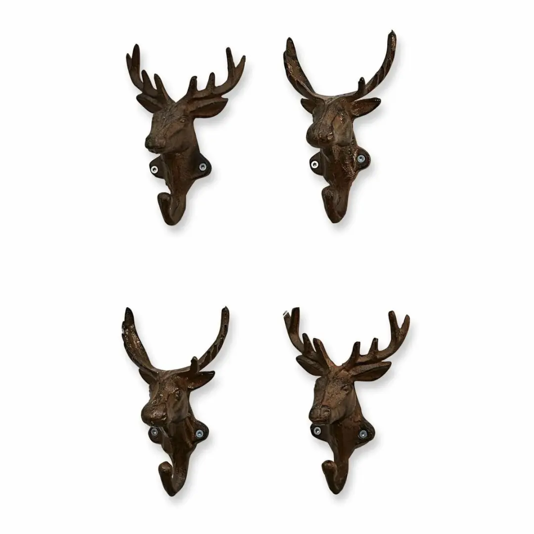 Loberon Haakset Deer 4-delig Antiekbruin