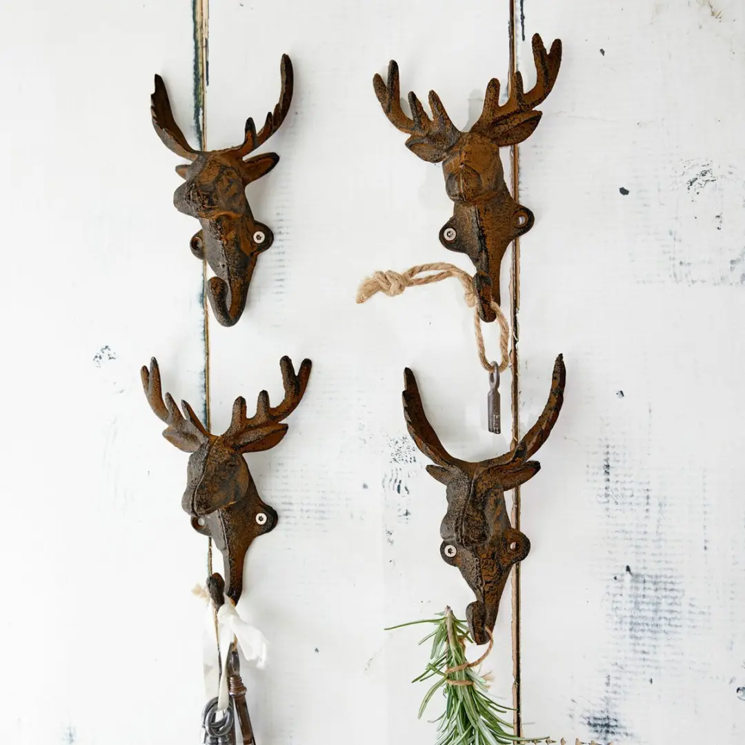 Loberon Haakset Deer 4-delig Antiekbruin - afbeelding 5 van 6