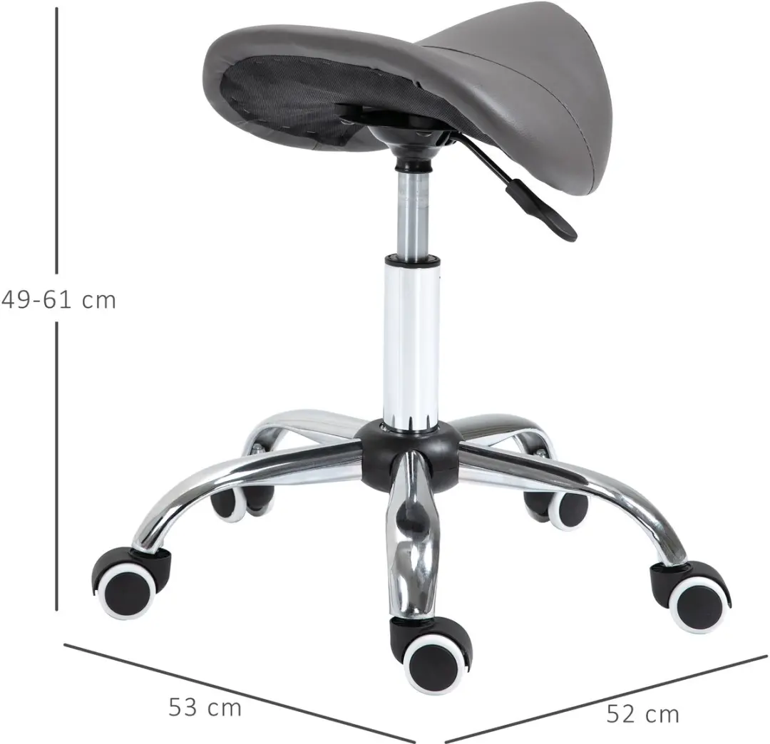 HOMCOM Zadelkruk - 360° Draaibaar - Grijs - afbeelding 5 van 6