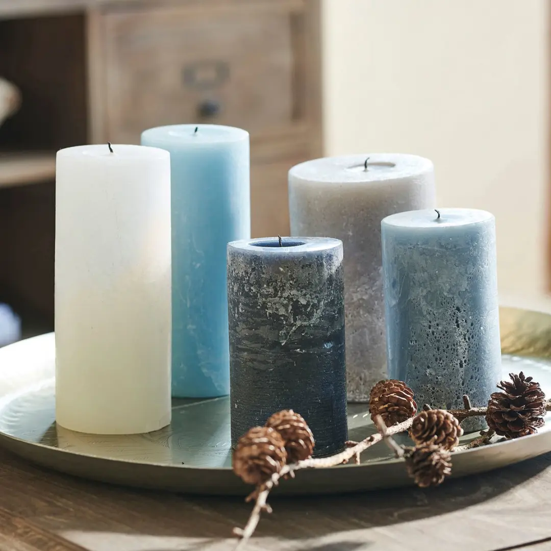 Loberon Panagra Kaarsenset 5 Stuks - Blauw/Grijs - afbeelding 6 van 6