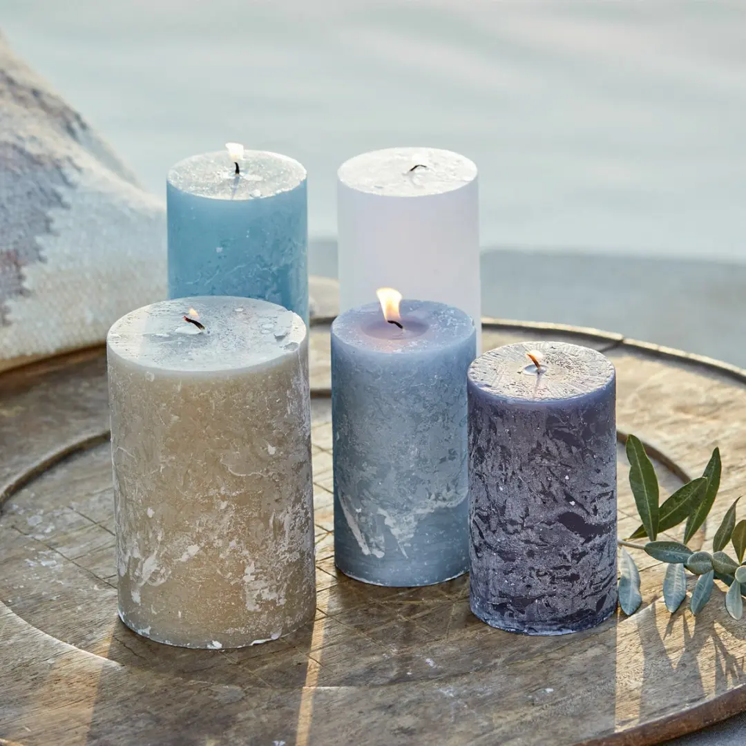 Loberon Panagra Kaarsenset 5 Stuks - Blauw/Grijs - afbeelding 4 van 6
