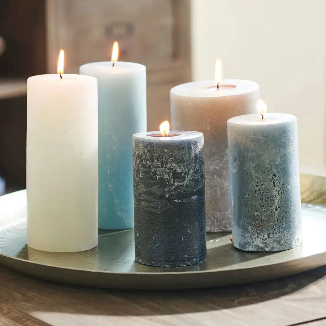 Loberon Panagra Kaarsenset 5 Stuks - Blauw/Grijs - afbeelding 5 van 6