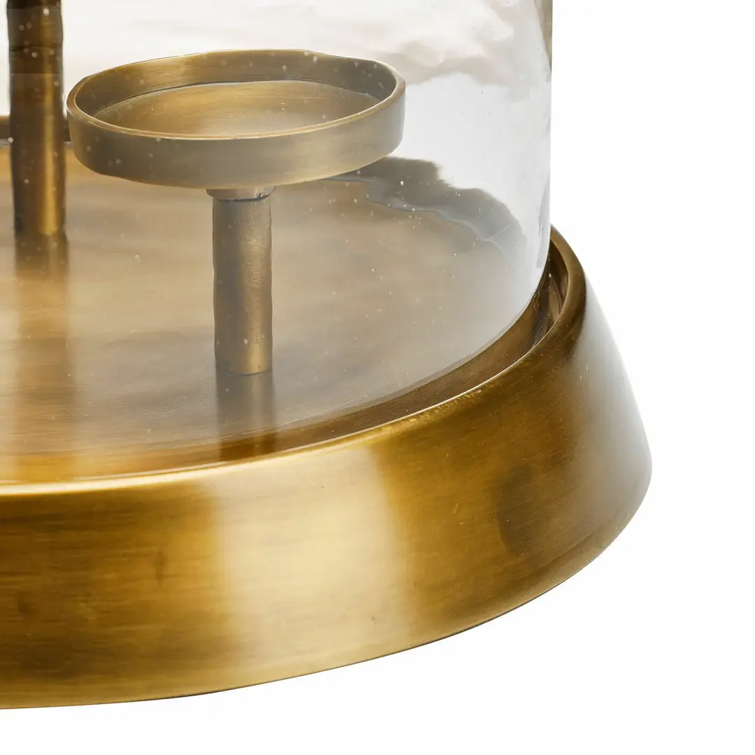 Loberon Vemesto Windlicht Ø35,5cm Antiekmessing/Helders - afbeelding 6 van 6