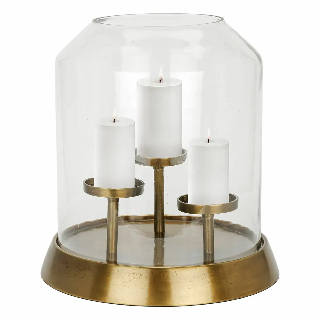 Loberon Vemesto Windlicht Ø35,5cm Antiekmessing/Helders