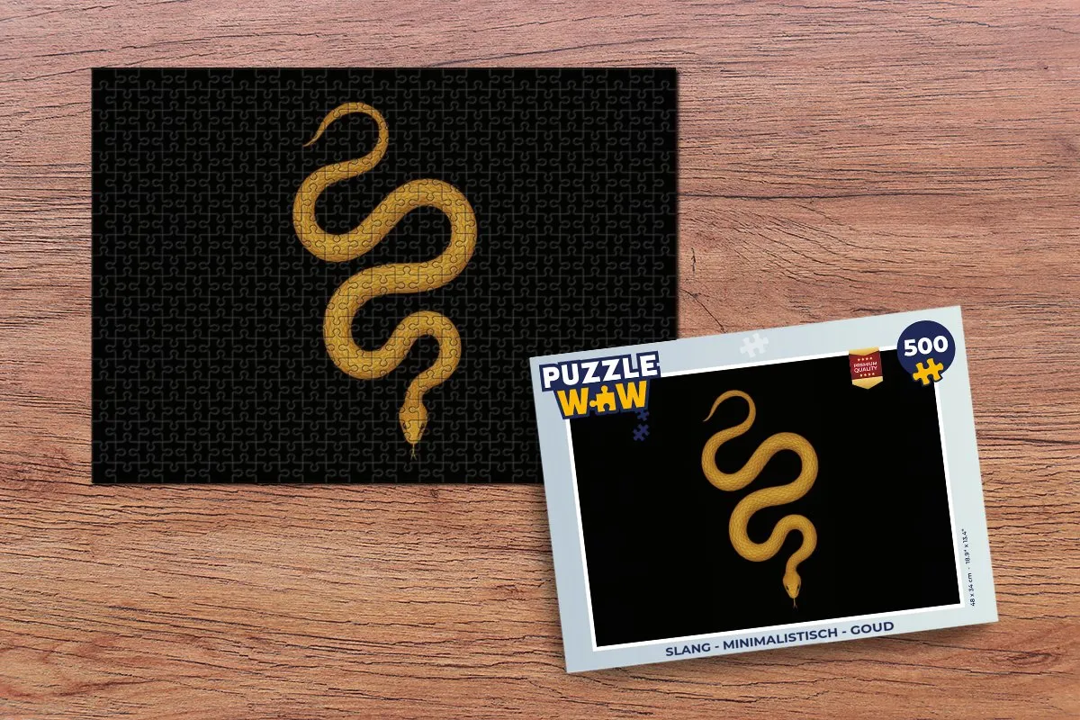 PuzzleWow Minimalistisch Slang Legpuzzel 500 Stuks - Goud