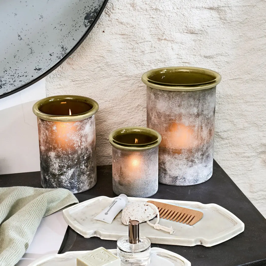 Loberon Iskira Windlichtset - 3 Stuks Groen - afbeelding 3 van 5